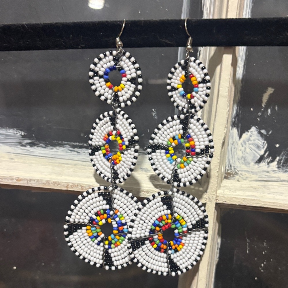Colorful Beaded Dangle Earrings